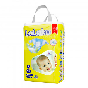 Подгузники LALAKU 4-9кг, размер 3, 78 шт