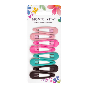 Набор для волос MONTE VITA 457092 зажим, клик-клак, soft touch, разноцветные, 5 шт 5 см