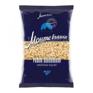 Макароны Монте Бьянко Рожок полубублик 202, 400 г