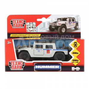 Машина SB-18-09-H1-P-WB Технопарк Hummer H1 пикап полиция, инерционная, 12 см, металл, в ассортименте