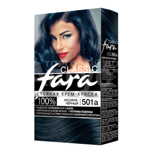 Краска для волос Fara тон 501А, иссиня-черный