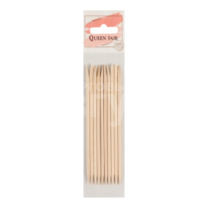 Палочки для кутикулы Queen fair 244074 апельсиновые, деревянные 11,4 см, 10 шт