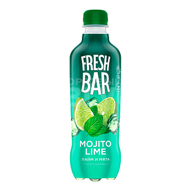 Вода газированная Fresh Bar Mojito Lime, безалкогольный, сильногазированный, 0,48 л