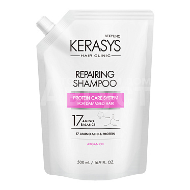 Шампунь Kerasys Repairing восстановление с аминокислотами, запасной блок, 500 мл