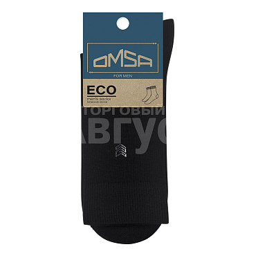 Носки мужские Omsa ECO 406 с рисунком на паголенке Зиг-заг, размер 42-44, Nero