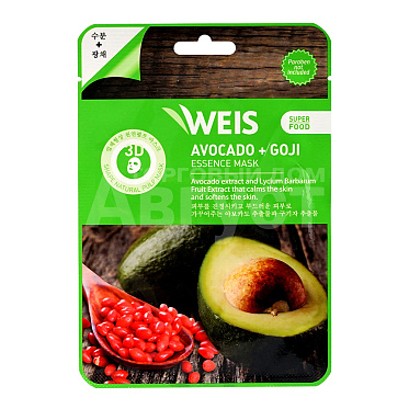Маска для лица Weis Super Food с авокадо и ягодами годжи, 23 г