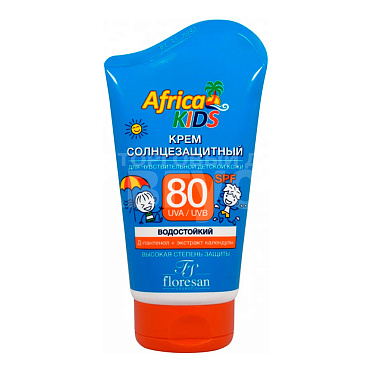 Крем для загара Floresan Africa Kids солнцезащитный для детей SPF 80, 100 мл