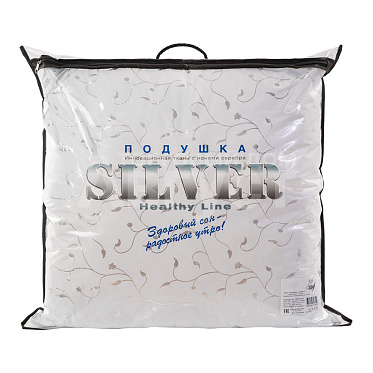 Подушка Эльф 68*68 см Silver, синтетический пух, в чехле с кантом, микрофибра