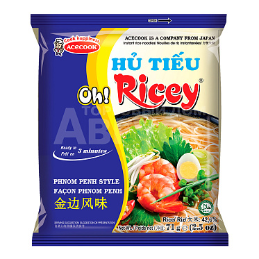 Лапша быстрого приготовления OH!RICEY рисовая в стиле Пномпень, 71 г