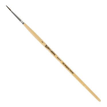 Кисти для рисования Brauberg 200840 пони, круглая № 1, 1 шт