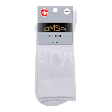 Носки мужские Omsa ECO 401 гладь, размер 42-44, Bianco