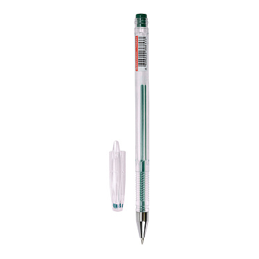Ручка гелевая Brauberg 143904 EXTRA узел 0,5 мм, линия 0,35 мм, прозрачный корпус, зеленый