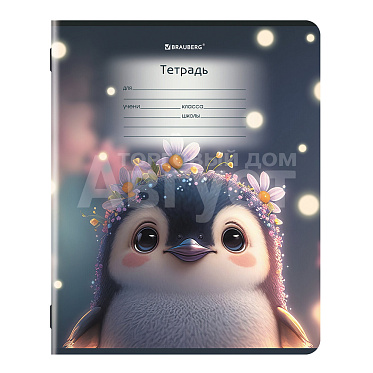 Тетрадь Brauberg 107289 Зверушки, косая линия, 5 дизайнов, 12 листов