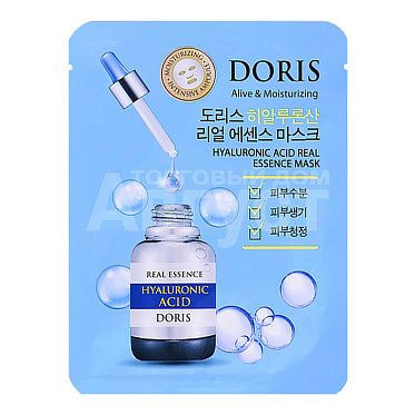 Маска для лица Doris тканевая, с гиалуроновой кислотой, увлажнение, 25 мл