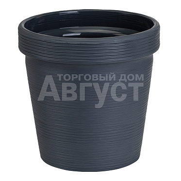 Кашпо КШ-9076 Терра, полипропилен, антрацит, 1,1 л