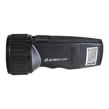 Фонарь Ultraflash LED3859 5 св/д 6500K, до 30м, вилка 220V,, пластик черный