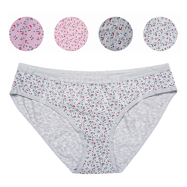 Трусы женские Cherry Girl 61242 размер L, слипы, розовый, белый, сиреневый, серый