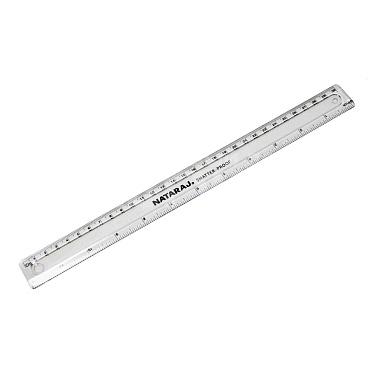 Линейка SCN005 NATARAJ 30 см, 2 шкалы, пластик, прозрачная