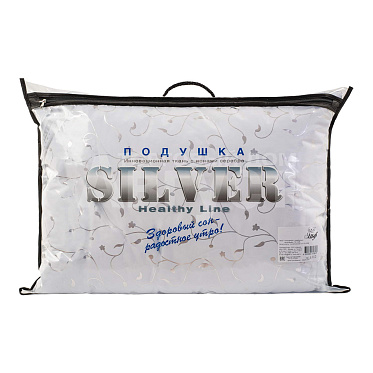 Подушка Эльф 50*70 см Silver, синтетический пух, в чехле с кантом, микрофибра