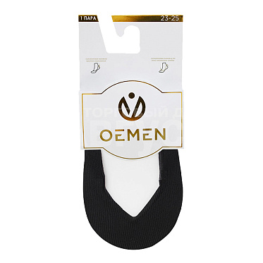 Подследники капроновые Oemen 8014 хлопк. подошва, силикон на пятке, размер 23-25, черный