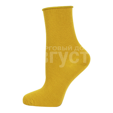 Носки женские Oemen FD-5 хлопковые, без резинки, размер 23, горчичный