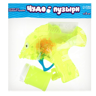 Мыльные пузыри 728875 Funny toys Рыбка-пистолет, со светом, в ассортименте 50 мл