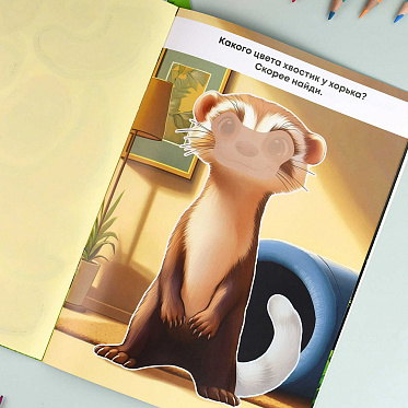 Книга 72036 Домашние питомцы, с наклейками, 4 листа