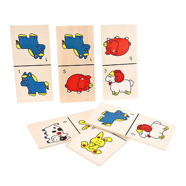 Игра ИД-1472 Домино, Домашние животные, 9х16,5 см, пластик