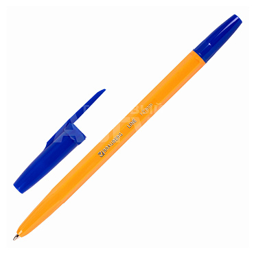 Ручка Brauberg 143331 ORANGE Line корпус оранжевый, узел 1 мм, линия письма 0,5 мм, синий