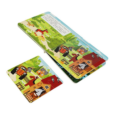 Книга 978-5-506-07930-9 пазл, 2в1 Синий трактор, Веселая ферма 160*160мм, 10 страниц