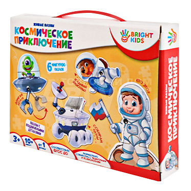 Пазл Bright Kids ИН-3412 Живые пазлы, Космическое приключение, 6 фигурок