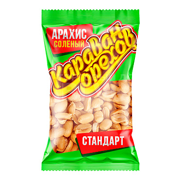 Арахис Караван орехов, жареный, солёный, 90 г