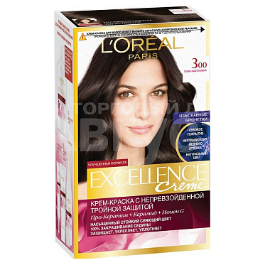 Краска для волос L'Oreal Excellence Creme тон 300, каштан