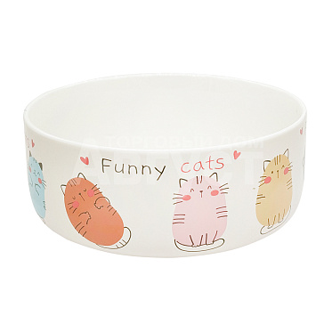 Пиала PK-12 керамическая, 700 мл, Funny cats