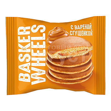 Пирожное Basker Wheels панкейк с вареной сгущенкой, 36 г
