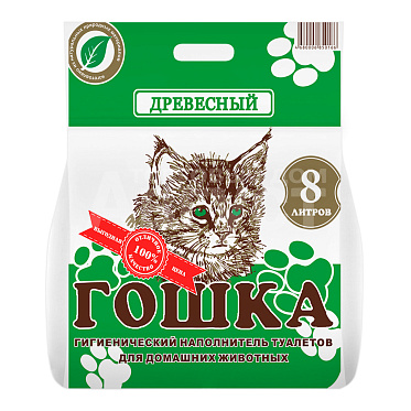 Наполнитель для кошачьих туалетов Гошка древесный, 8 л