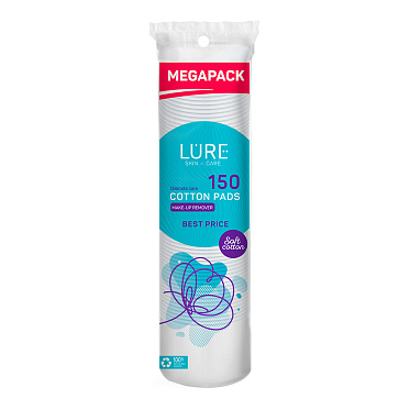 Ватные диски Lure круглые, 150 шт