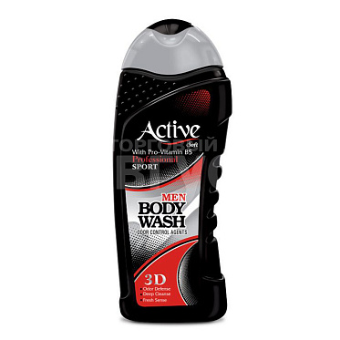 Гель для душа Active NATURAL парфюмированный с витамином B5 "Спорт 3D" , Black, мужской, 400 мл
