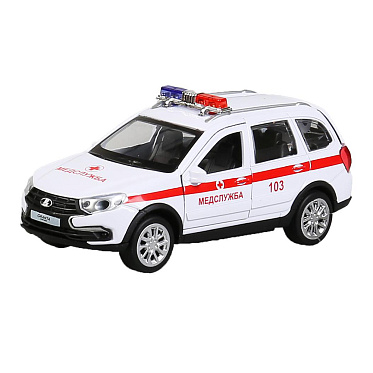 Машина GRANTACRS-12SLAMB-WH Технопарк Lada Granta Cross Скорая, инерционная, 12 см, металл
