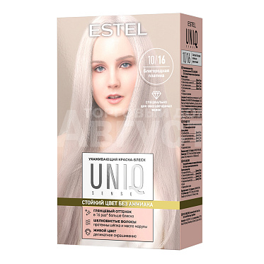 Краска-блеск для волос Estel Uniq Sense Ухаживающая без аммиака тон 10.16, светлый блондин пепельно-фиолетовый
