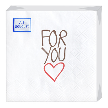 Салфетки бумажные Bouquet Art 2-х слойные, 20 см, For you, 30 листов