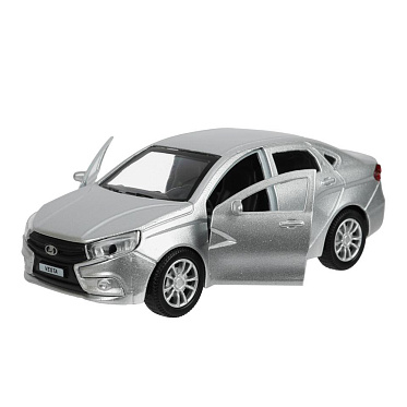 Машина VESTA-12-GR Технопарк Lada Vesta, двери открываются, 11,5 см, металл, цвет: серый