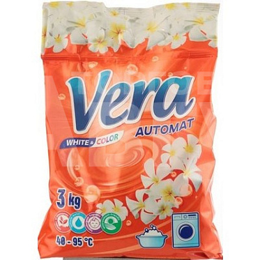 Стиральный порошок Vera автомат, универсальный, красный пакет, 3 кг