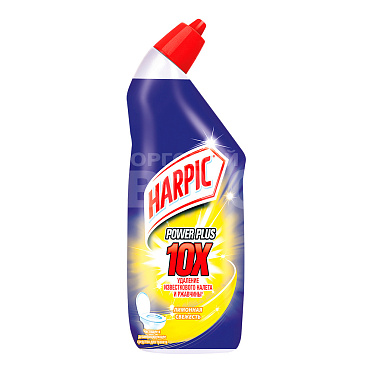Чистящее средство Harpic Power Plus дезинфицирующее для туалета, лимонная свежесть, гель, 450 мл