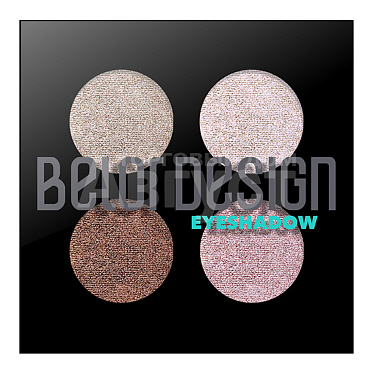 Тени для век Belor Design Delicate 4-х цветные, розово-лиловые, тон 40