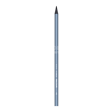 Карандаш чернографитный M-6115 HB, пластиковый, эластичный,, шестигранный, заточенный, цвет корпуса серебряный