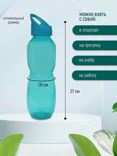 Бутылка для воды спортивная 0,75л цвет голубой