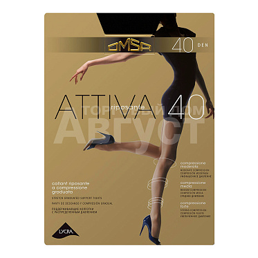 Колготки Omsa Attiva 40 den, размер 4, nero (черный)