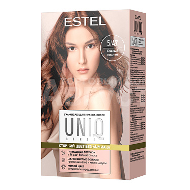 Краска-блеск для волос Estel Uniq Sense Ухаживающая без аммиака тон 5.47, светлый шатен медно-коричневый