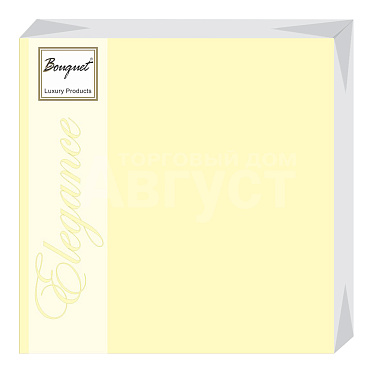 Салфетки бумажные Bouquet Elegance Colour 2-х слойные, 33 см, светло-жёлтые, 20 листов